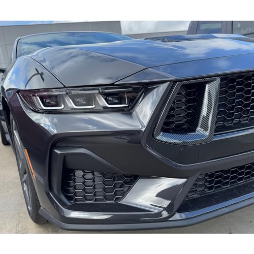 Image of 2024+ Mustang GT & GT Premium Front Grill Inserts (ABS Plastic (Carbon Fiber Look))