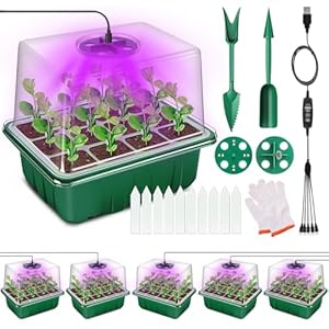 Duolam A Zimmergewächshaus Anzucht-Set mit LED, 5 Stück