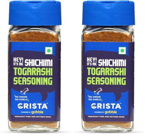 Image of CRISTA Japanese Shichimi Togarashi Seasoning | No Added Sugar | Cholesterol Free | Trans Fat Free | Zero added Colours, Fillers, Additives & Preservatives | 45 gms (Pack of 2)