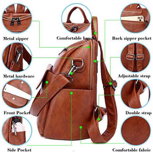 Image of Women Fashion Backpack Purse Waterproof Bookbags Travel Shopping Rucksack Convertible Ladies Shoulder Bag