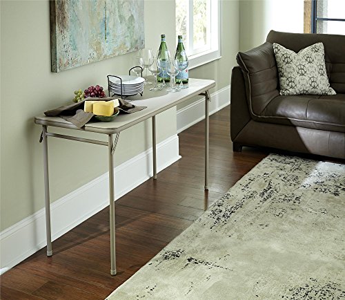 Image of CoscoProducts Cosco Folding Serving Table, 20 inch x 48 inch, Antique Linen