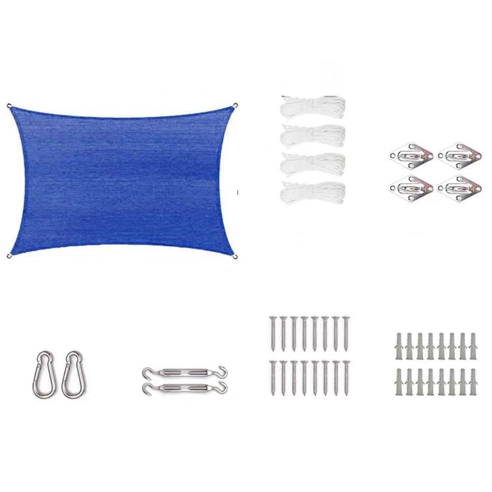 Voile de jardin imperméable pare-soleil anti-UV 2x4m avec kit fixation pour terrasse extérieur
