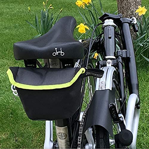 Sacoche de selle Brompton gris et vert citron au design compact