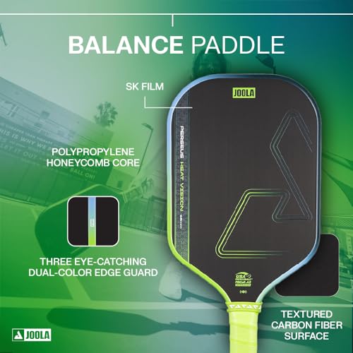 Image of JOOLA Perseus Heat Vision 16mm Pickleball Paddle - Textured Carbon Fiber Surface for Spin - SK Film for Reduced Vibration - USAP Approved - NFC Chip Enabled