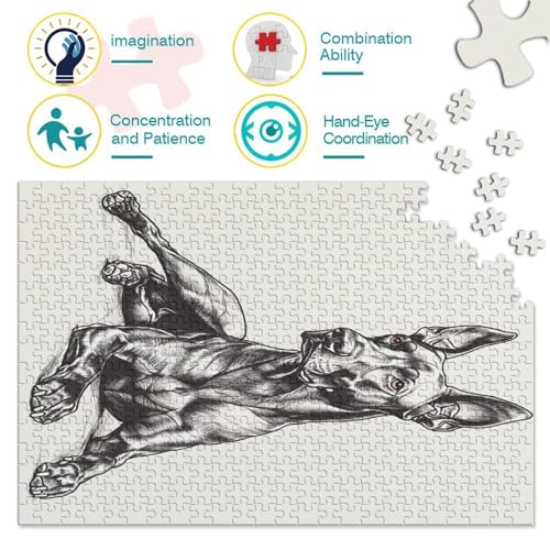 Rompecabezas de Doberman de 1000 piezas para tardes de entretenimiento creativo 4