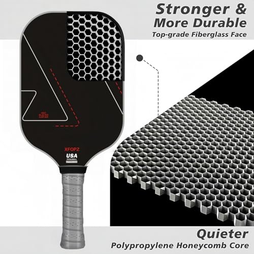Image of Xfopz Grit Blasted Surface Pickleball Paddles Set, Glass Fiber USAPA Approved Pickle Ball Paddle Indoor Outdoor Rackets Pickleballs Racquet Gifts (Grit Blasted Surface)