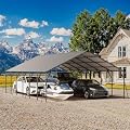 20 x 30 FT Heavy Duty Metal Carport, Galvanized Steel Car Canopy with Reinforced Frame, Outdoor Car Garage Shelter for Pickup Truck, SUV, Motorcycle & Boat, All Weather Protection