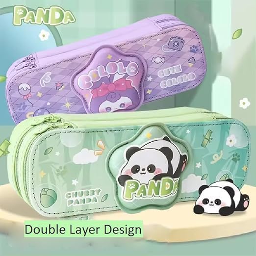 Image of DEOXY Panda Themed Pencil Case with Super Large Capacity Cute Pencil Box,Pencil Bag Aesthetic School Supplies,Stationery Bag Zipper Pencil Pouch for Girls & Boys (Panda)