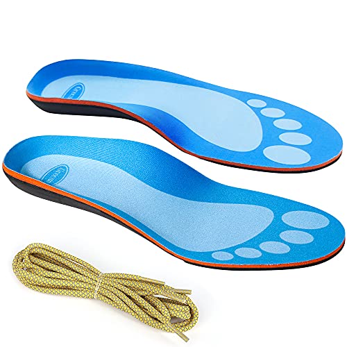 Unisex Plantar Fasciitis Relief Insoles - Orthopedic Shoes Shoe Insolesï¼ŒOrthotic Inserts for Arch Pain High Archï¼ŒWomen Arch Support Insoles with Free 1.3m Reflective Shoelace
