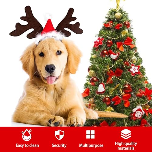 Weihnachten Haustier Stirnband Hund Katze Rentier Geweih Haarreif Für Haustier Hund Weihnachts-Kopfschmuck Für Hunde Für Weihnachts Geschenk Kostüm Outfit Für Hunde Katzen