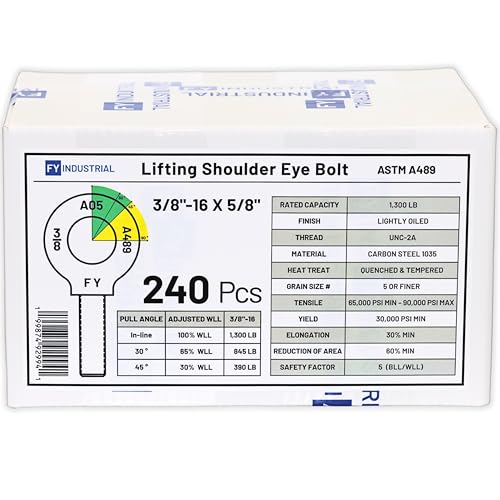 Image of Carton of 240 Pcs Lifting Shoulder Eye Bolts 3 /8 inch-16 X 5 /8 inch