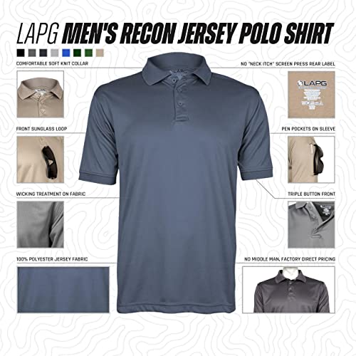 LAPG Men's Recon Jersey Short Sleeve Polo Shirt, Anti-Wrinkle, Moisture-Wicking Polo Shirt for Men, Comfortable Tactical Polo2
