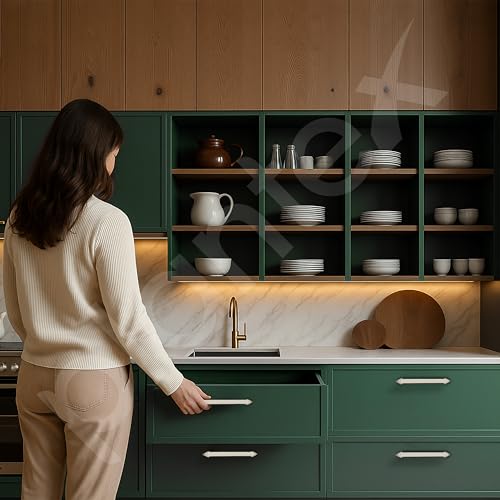 Image of Plantex Cabinet Handle /Kitchen Cabinet Door Handle /Wardrobe /160 mm Cupboard Handle /Door Pull-Push Handle for Home /Office - Pack of 2 (Satin)
