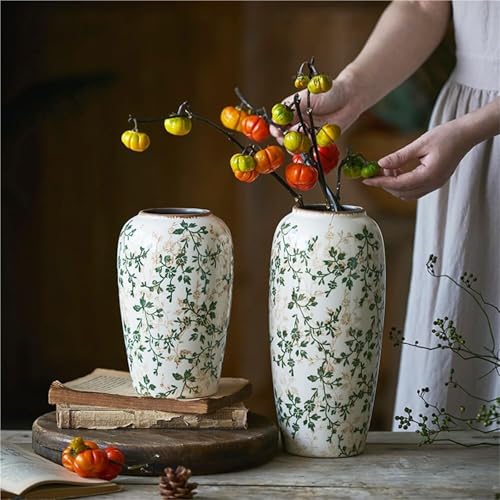 Pots de fleurs vert vintage Yofab en céramique artisanale