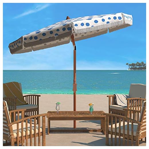 Best outdoor umbrellas sydney SAFAVIEH 6.5ft Stylish Umbrella