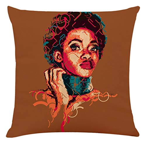 BETTERUU Velvet Throw Black Girl Pillow Cases,African American Women Girl White T-Shirt,Pillow Covers Decorative Pillowcase Cushion Covers Zipper 18x18 inches