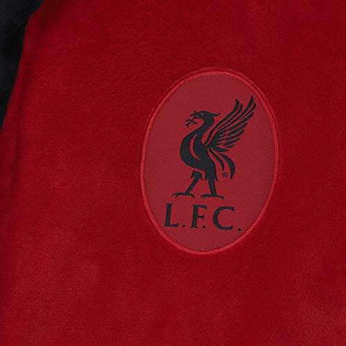 Liverpool FC Official Soccer Gift Mens Hooded Fleece Dressing Gown Robe2