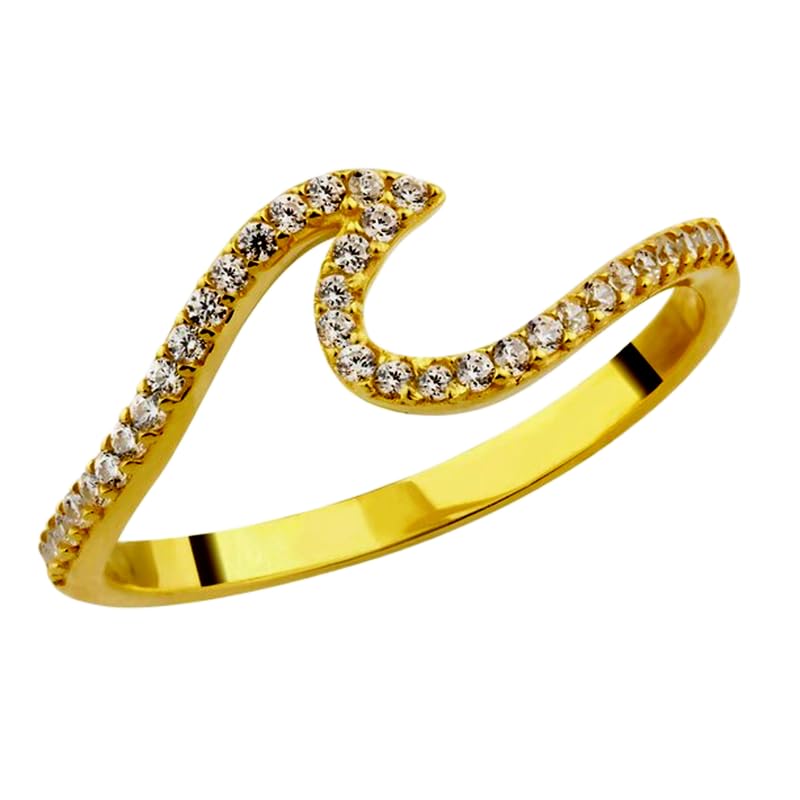 Bague imposante en argent sterling 925 et or avec pierre CZ éclatante