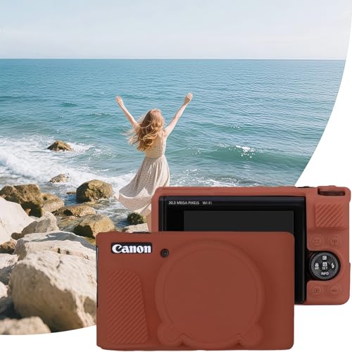 Funda para cámara Canon PowerShot SX740/SX730 silicona marrón miniatura 6