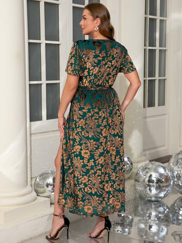 Image of BerryGo Women's Velvet V Neck Wrap Semi Formal Dress Cocktail Party Maxi Dress for Wedding Guest