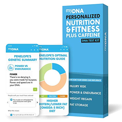 myDNA Nutrition, Fitness & Caffeine DNA Test - Stay Active & Healthy with Personalized Fitness & Meal Plans Powered by Actionable Genetic Insights for 18 Genes