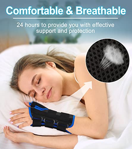 Wrist Brace With Thumb Spica Splint - Adjustable Thumb Wrist Support For Arthritis, Sprains, Tendonitis, Ligament Injury, Carpal Tunnel, De Quervain's Tenosynovitis And Sports Protection Fit Women & Men (Left Hand) #TOP2