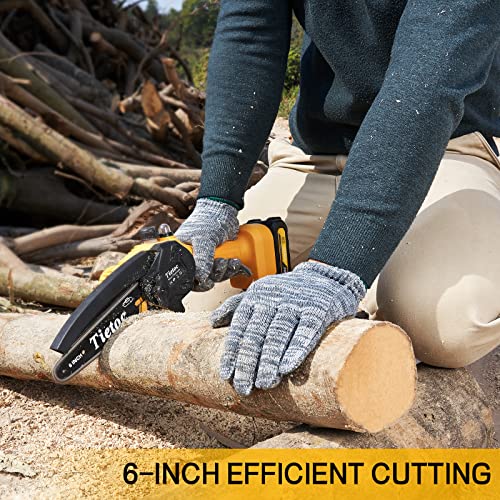 Mini Chainsaw Cordless, 6 Inch Best Mini Chain Saw Cordless With Security Lock [Seniors Friendly], Super Handheld Chain Saws Battery Powered With Manganese Steel Chain & Automatic Oiler, Upgrade 2023 #TOP4