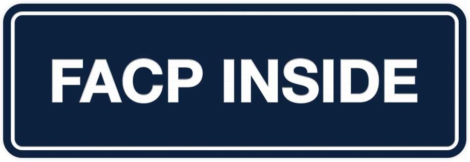 Signs ByLITA Standard FACP Inside Sign | Fire Safety Signage (Navy Blue/White) - Medium 1 Pack