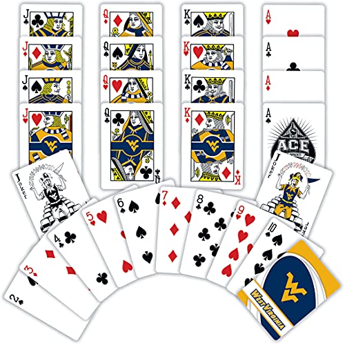 Image of MasterPieces Family Games - NCAA West Virginia Mountaineers Playing Cards - Officially Licensed Playing Card Deck for Adults, Kids, and Family