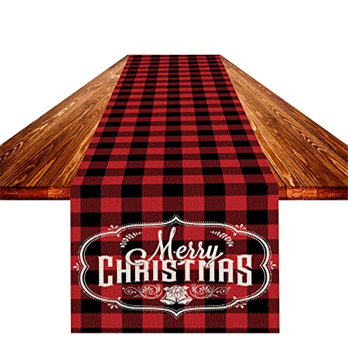 EXQUILEG Decoración de mesa navideña, camino de mesa de Navidad, rojo, camino de mesa, decoración para ocasiones especiales, 183 x 33 cm (#2) Cover
