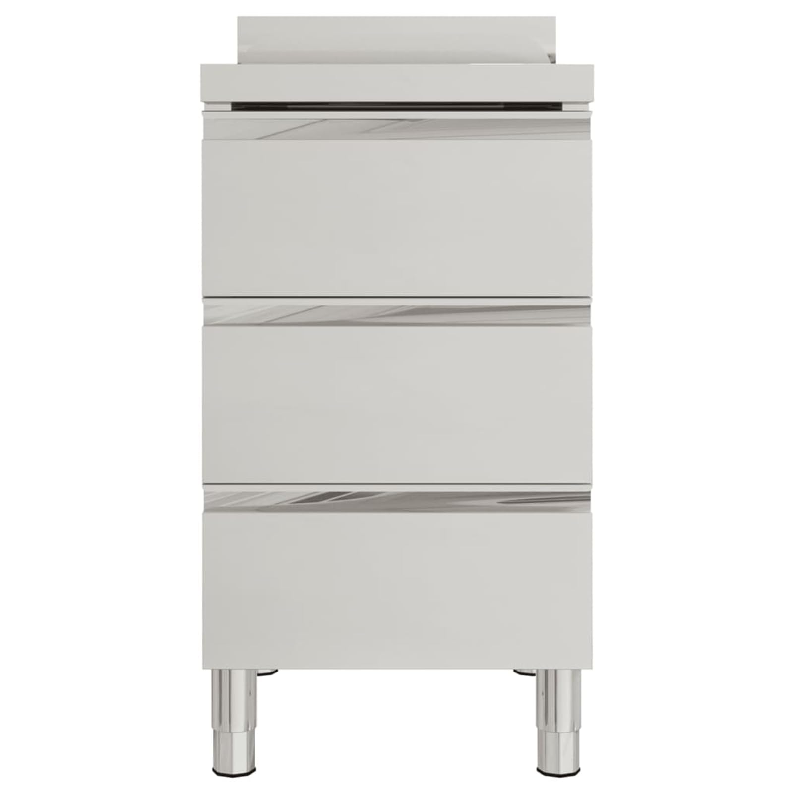 Armario de cocina de acero inoxidable con 3 cajones, alta calidad y resistente a la corrosión, 50 x 60 x 95 – 96 cm, para cocina y gastronomía Model151179