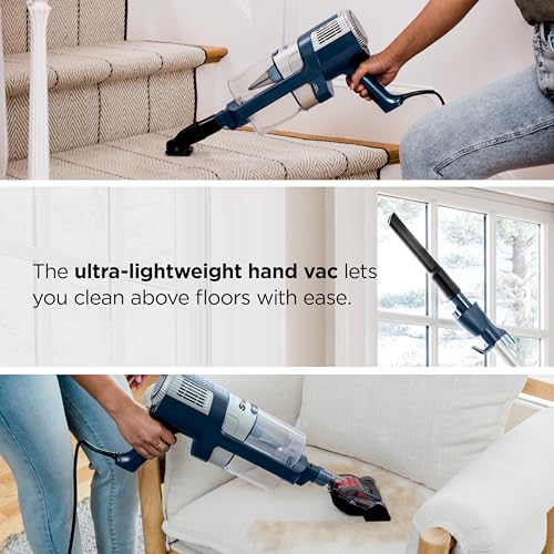 Shark Stratos Corded Stick Vacuum, DuoClean PowerFins, Navy, HZ3002 - image 8