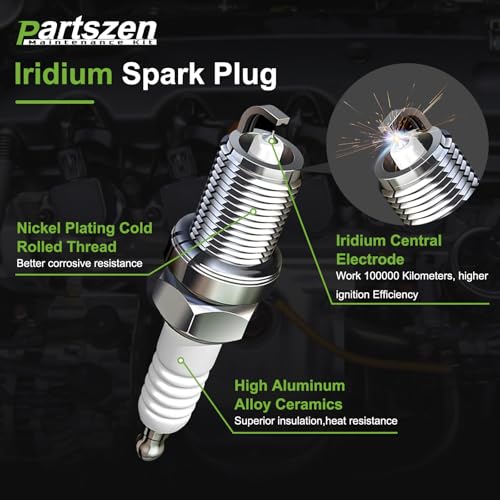 partszen UF648 Ignition Coils Spark Plugs for Chrysler 200 300 Town Country Dodge Avenger Challenger Charger Durango Grand Caravan Journey Jeep Cherokee Ram 1500 2500 3500 2011-2016 for 5C1848 C1791