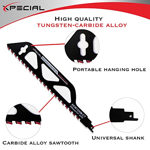 Xpecial 12 Inch Carbide Saw Blade - Masonry Buster, Reciprocating Saw Blades For Cutting Concrete Cement Blocks, Wood, Masonry Demolition Of Bricks, Power Tool Accessories #TOP2