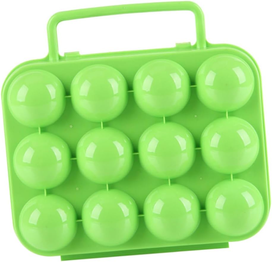 GLEAVI Egg Containers for Camping Portable 12 Eggs Plastic Storage Box Handle Lock for Kitchen