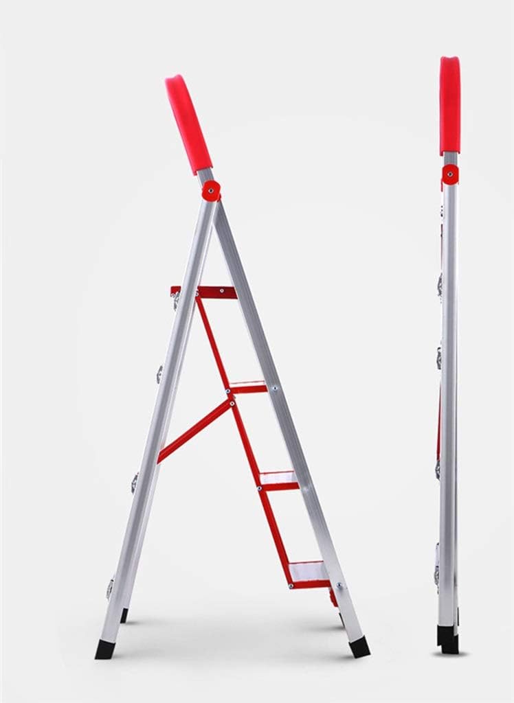 Step Stool Outdoor Metal Stepladder, Three Steps Four Steps Folding Ladder Lightweight Aluminum Alloy Ladder Frame, Household Ladder/39 X 51 X 110Cm