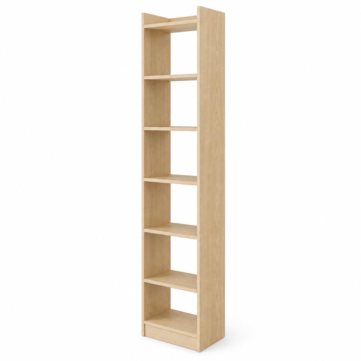 FURLAY SlimTower 180 cm Tall Bookshelf, 6-Tier Slim Open Shelf Organizer, Space Saving Book Rack for Bedroom, Study Room, Living Room, Office, Kids Room & Décor Storage (FWBS7L-Classic Oak)-image-10