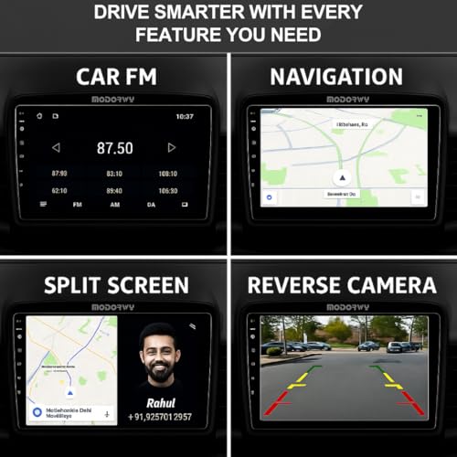 Image of Modorwy Original QLED 9 inch Zlink Car Android Stereo | OS 13 | 4GB+64GB | Display Support Car Play & Android Auto | incl. AHD Rear Camera & Frame Compatible with Maruti Alto K10-1 Year Warranty