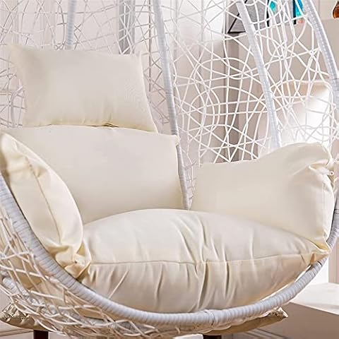 LGWG Overstuffed Swing Chair Cushion Pads Cover, Hanging Basket Egg Chair Cushions CoverHanging Basket Chair Seat Cushion Replacement Cover, Color : Red,No Padding-White Cover