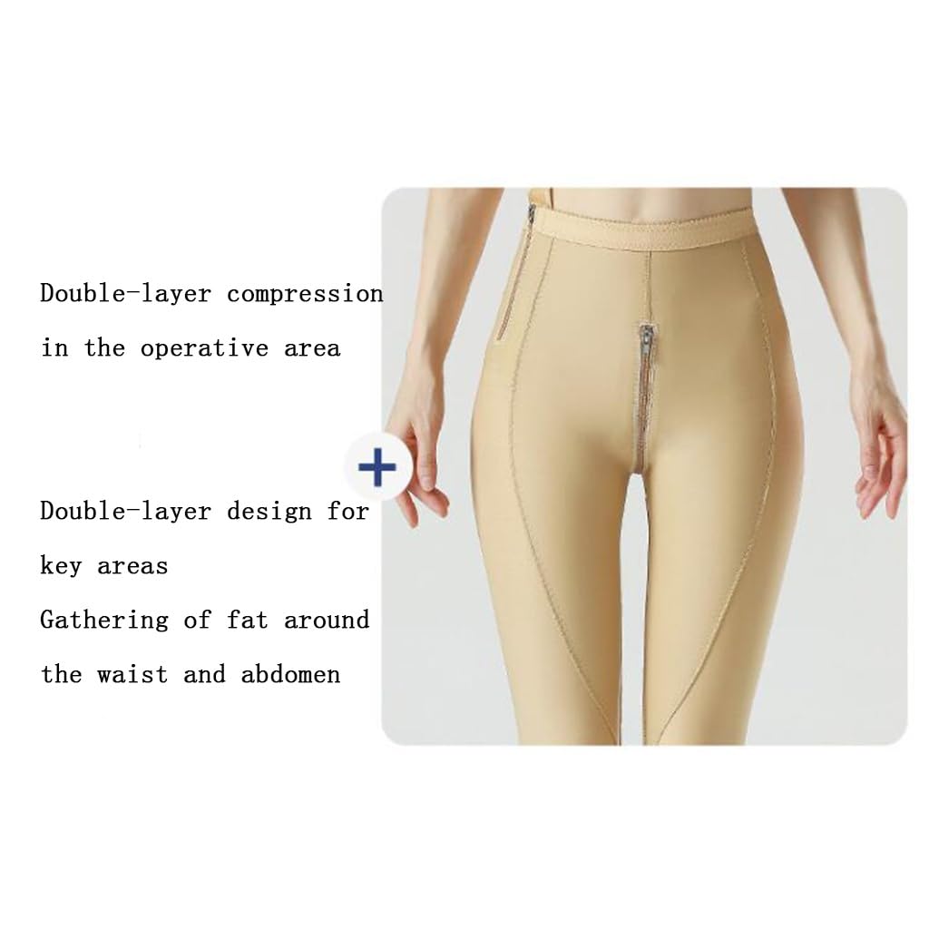 Faja Moldeadora de piernas y Cintura Alta para Mujer, para liposucción, Soporte posparto, Moldeadora Corporal con Cremallera y Entrepierna Abierta.