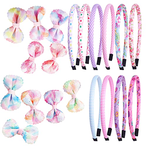 10Pcs Glitter Hair Clips And 10Pcs Lightweight Thin Headbands For Baby Girls #TOP5