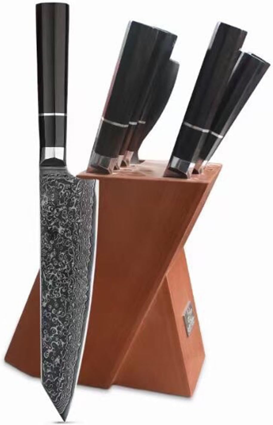 9-Piece Damascus Kitchen Knife Set Razor-Sharp Ergonomic Handle for Chef Knife Set Black Knife Set Knife Block Set