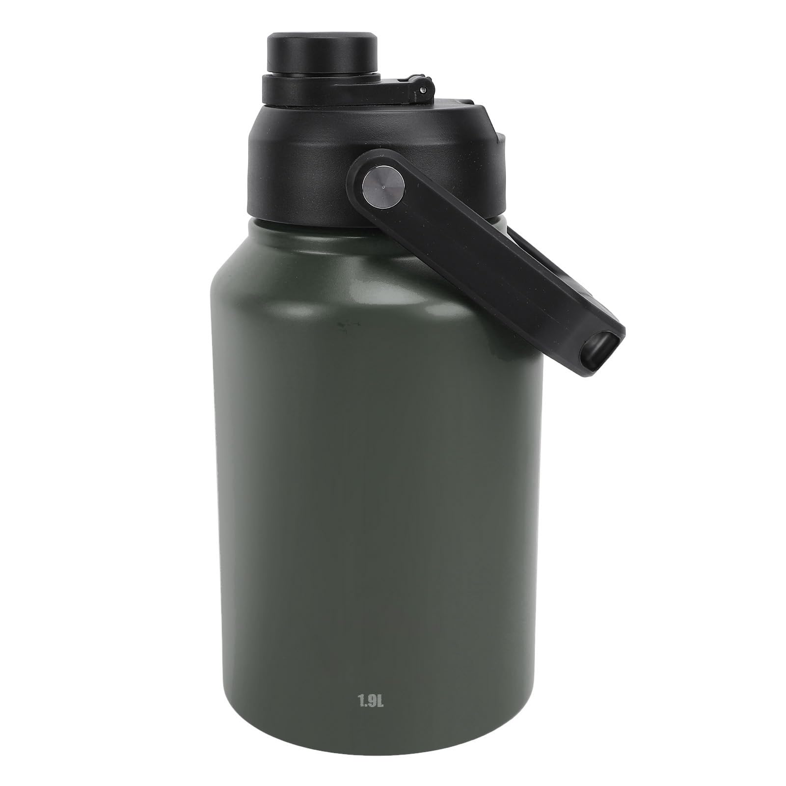 Izolowana Butelka na wodę ze Stali Nierdzewnej Przenośna Dwuwarstwowa Manierka Termiczna o Pojemności 1,9 L na Kemping (BLACK) (GREEN)