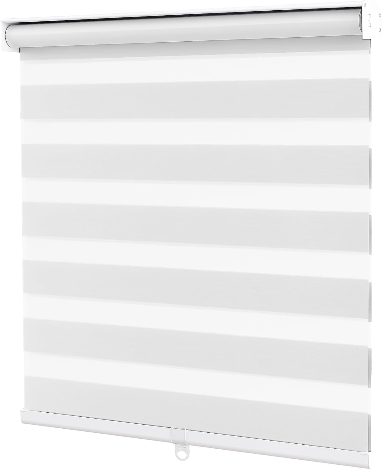 Cordless Zebra Blinds for Windows, Dual Layer Free-Stop Zebra Shades Privacy Light Control for Day and Night, Light Filtering Sheer Blinds for Indoor Windows, Home (30" W X 64" H, White)