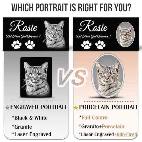 Image of ADFSTONE Pet Memorial Stones Personalized Dog Remembrance Gifts, Customized Cat Picture Grieving Plaque, DIY Gravestone, Custom Sympathy Photo Gift, Animal Grave Markers
