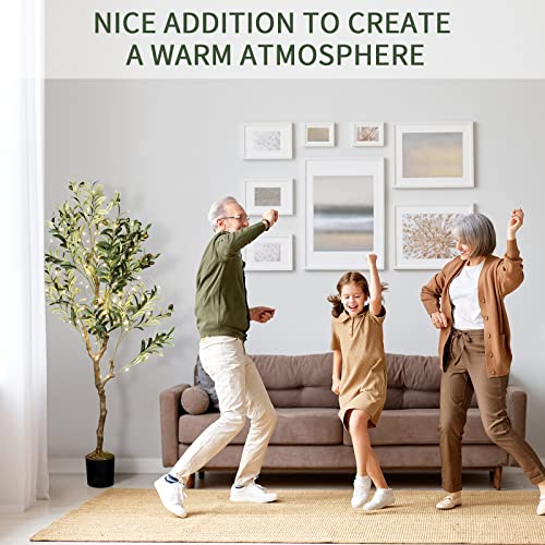 Tigeen Artificial Olive Tree Plant, 4Ft Artificial Olive Tree With 180 Warm White Led Fake Potted Olive Silk Tree With Faux Olive Branches And Fruits For Home Garden Office Housewarming Indoor Outdoor #TOP5