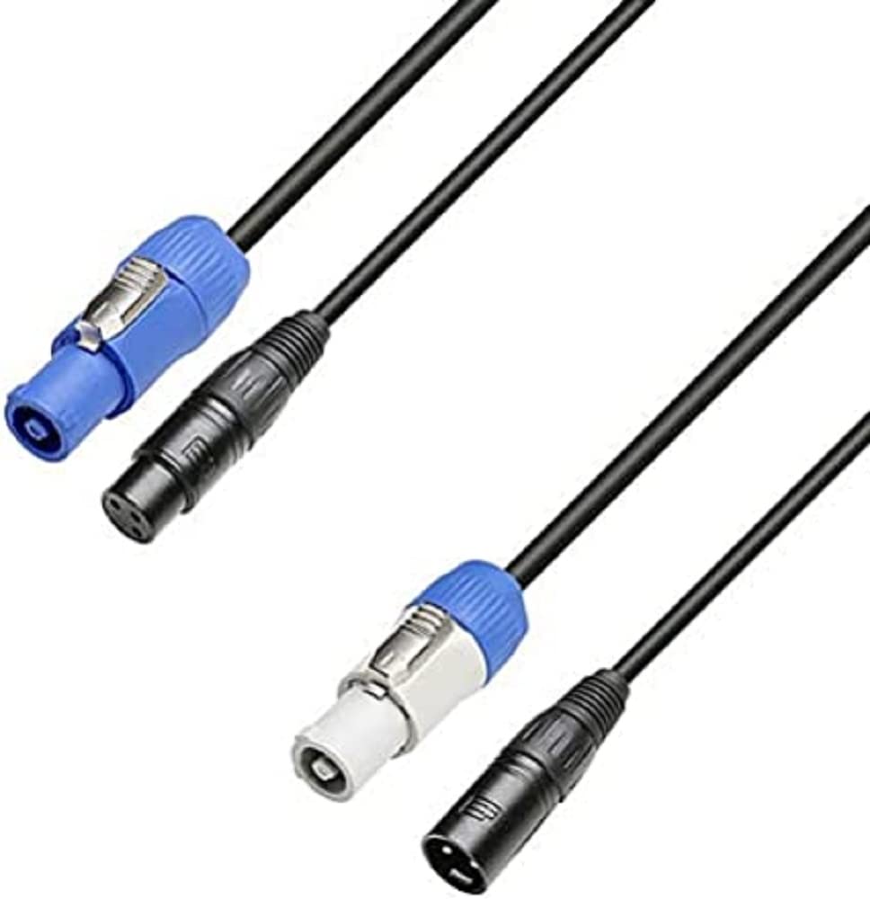 Adam Hall cables 3 STAR H PCON D 0300 - Hybridkabel, 3-Pol XLR female auf 3-Pol XLR male, schwarz, 3m