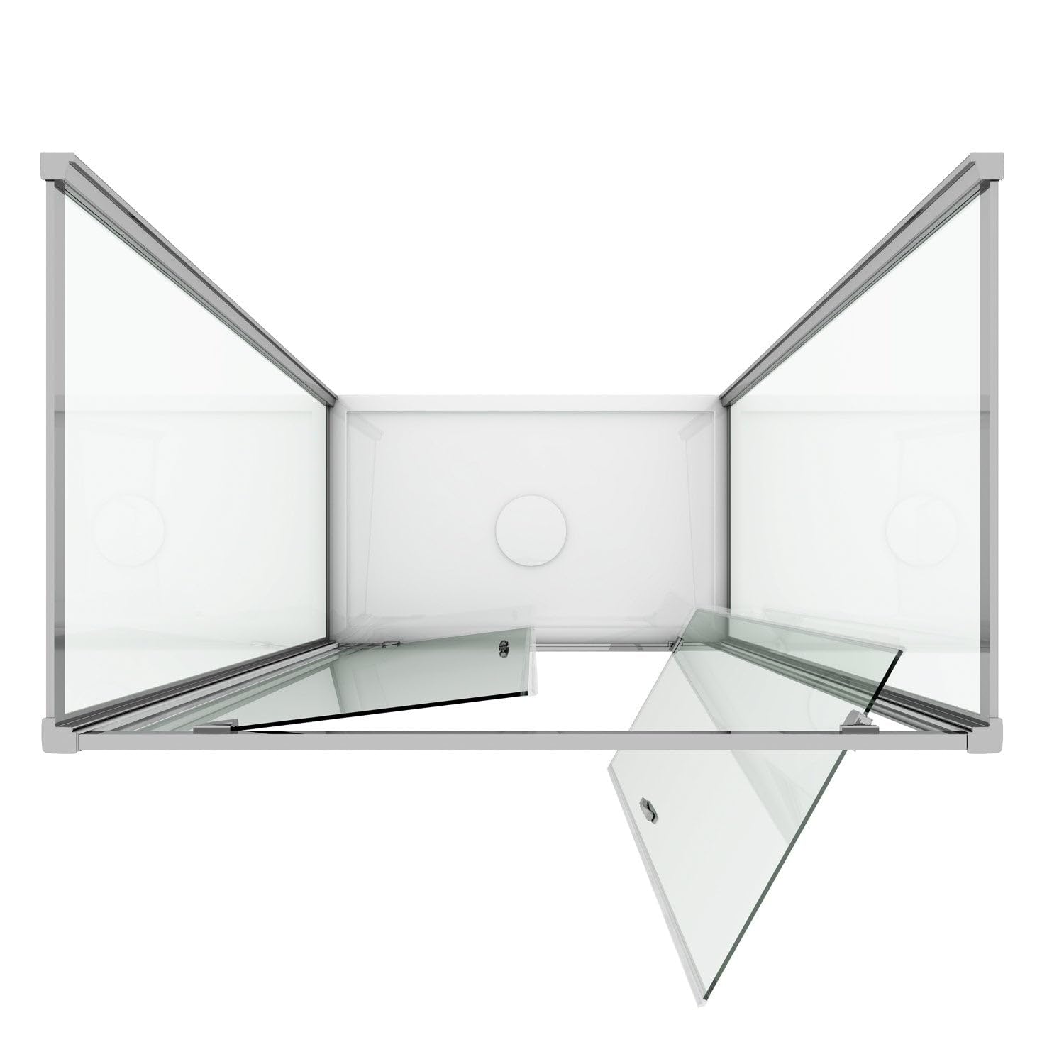 Box Doccia 3 Lati 80x80x80 cm 2 Ante Battenti in Cristallo Opaco 6mm H198 Aalborg Trio