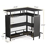 LITTLE TREE Home Bar Unit Mini Liquor Table Cabinet - Image 3