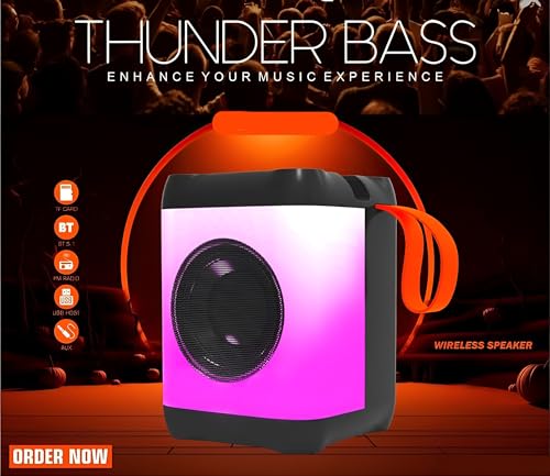 Image of Lamp Wireless Bluetooth Speaker with Mic & Long Playtime, HD Surround Sound and Rich Bass, Also Support Pen Drive, SD Card, FM & Call Function